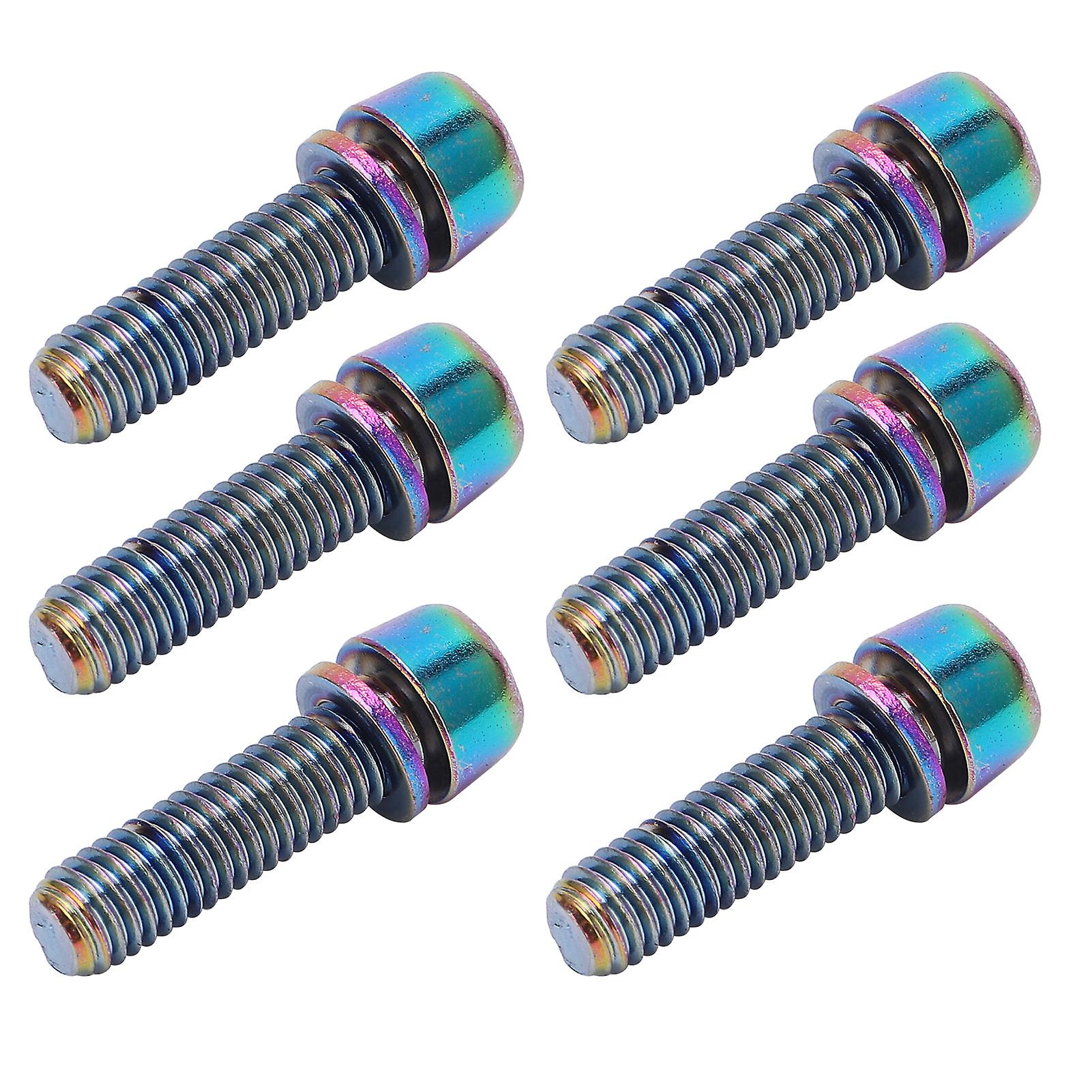 KRSCT 6pcs Cycling Stem Bolts Screw with Washers Stainless Steel Bolts Screws for Mountain Cycle Steering Handlebar