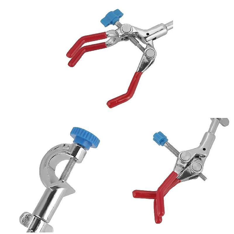Multi-functional Lab Clamp 3 Prong Finger Style Laboratory Rubber-Coated Condenser Holder