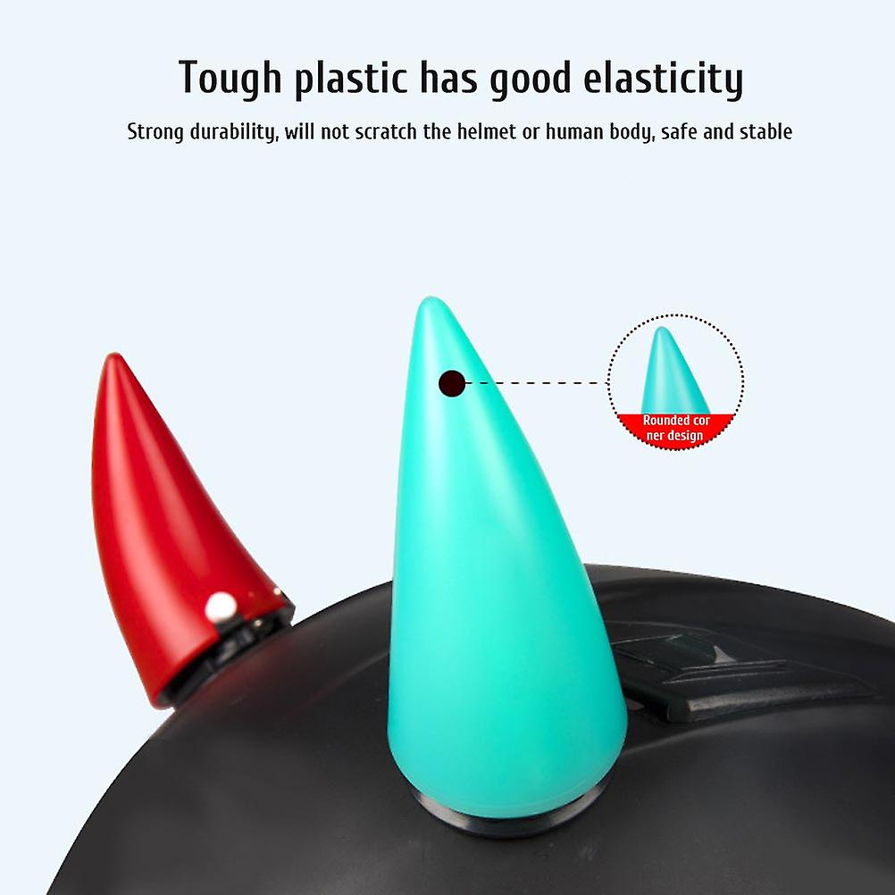 2Pcs LED Helmet Devil Horns Light Up 7.4x4.6cm USB Rechargeable