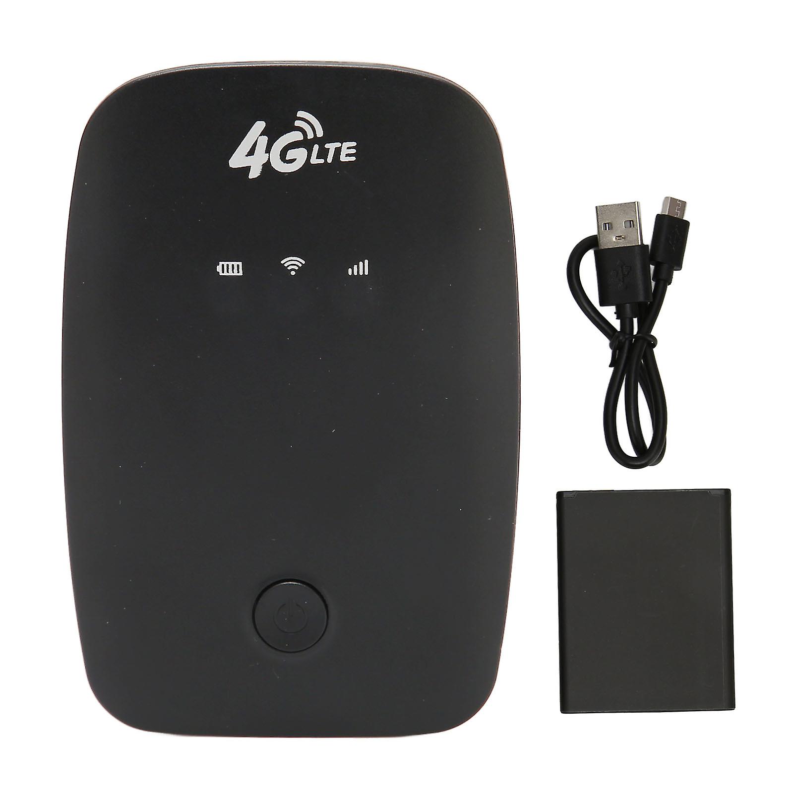 4G LTE mobile WiFi débloqué 2100mAh batterie, mini routeur portable de point d’accès de voyage, version noire de l’UE.