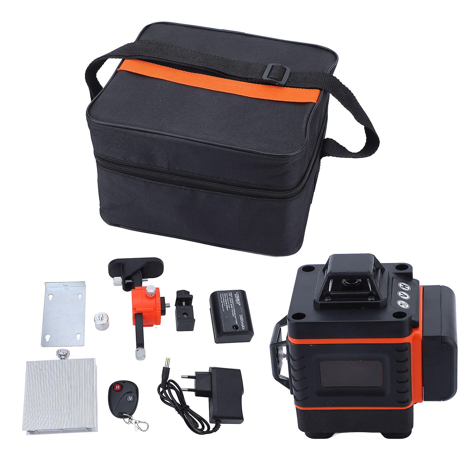 360 Degree Laser Leveler Omni Directional 16 Lines 4D Green Beam Self Leveling Remote Control Laser Leveler 100‑240V