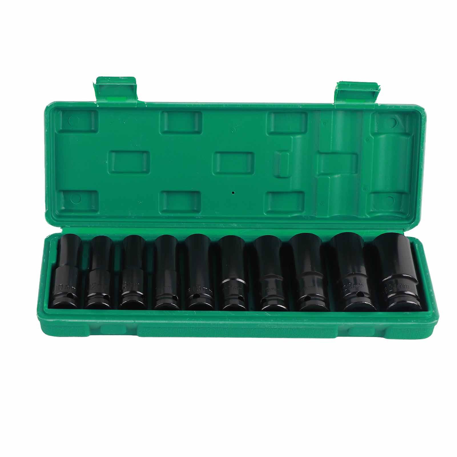 10Pcs 1/2in Square Impact Hex Wrench Socket Tool Set for Working Maintenance