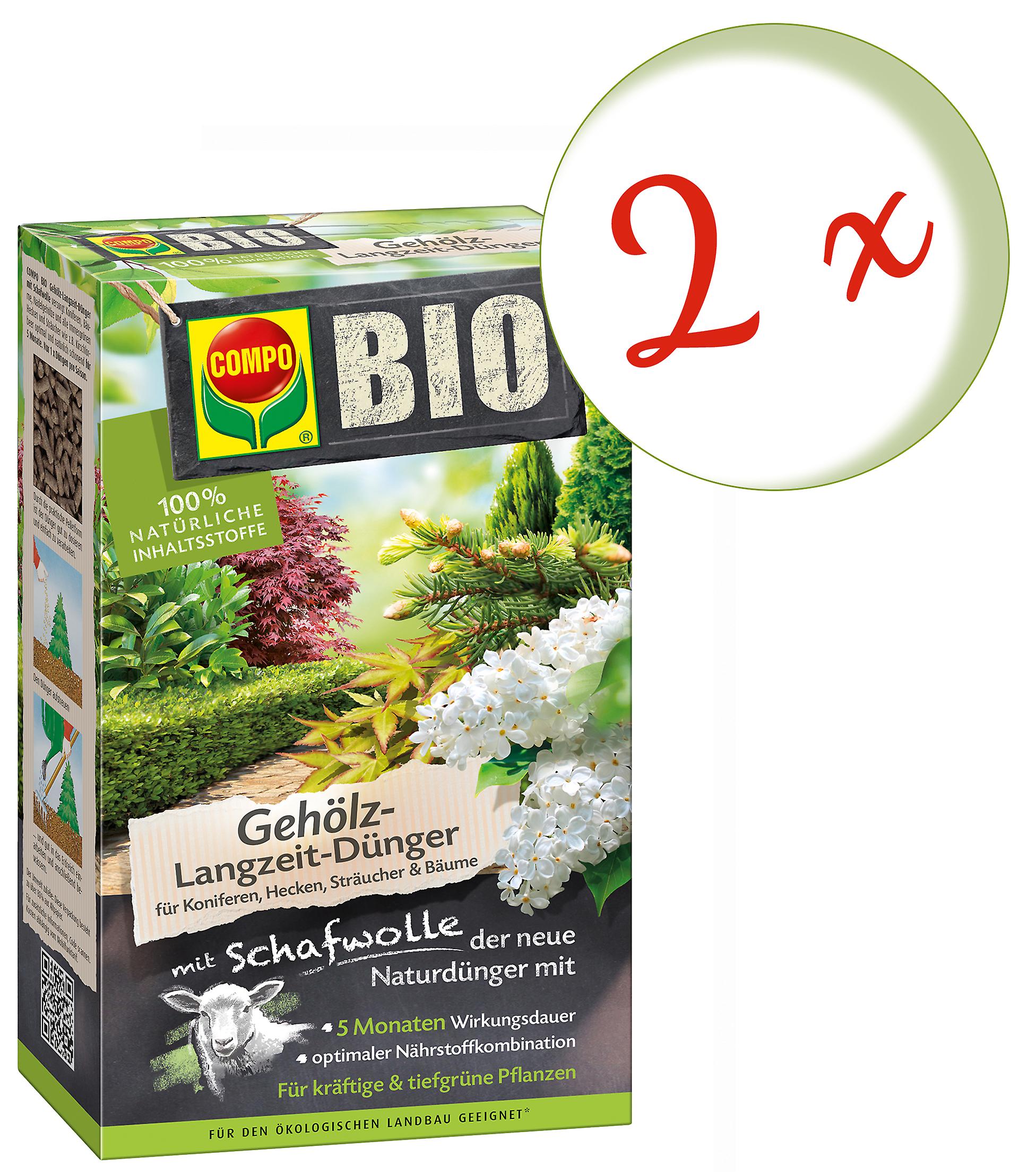 2 x COMPO BIO woody plant slow-release fertilizer with sheep's wool, 750 g