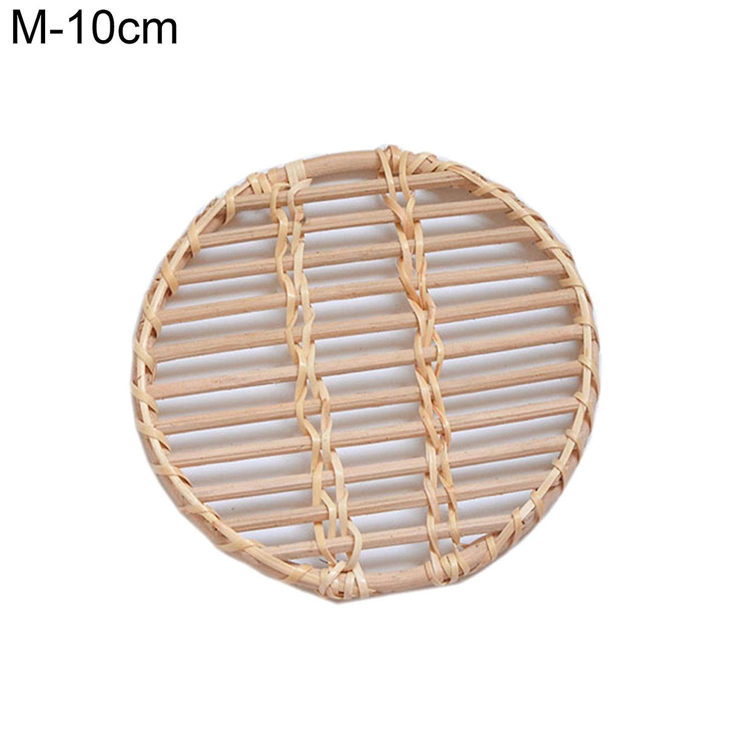 Rattan Woven Storage Tray Snacks Coffee Table Mat Photography Props Home Decor