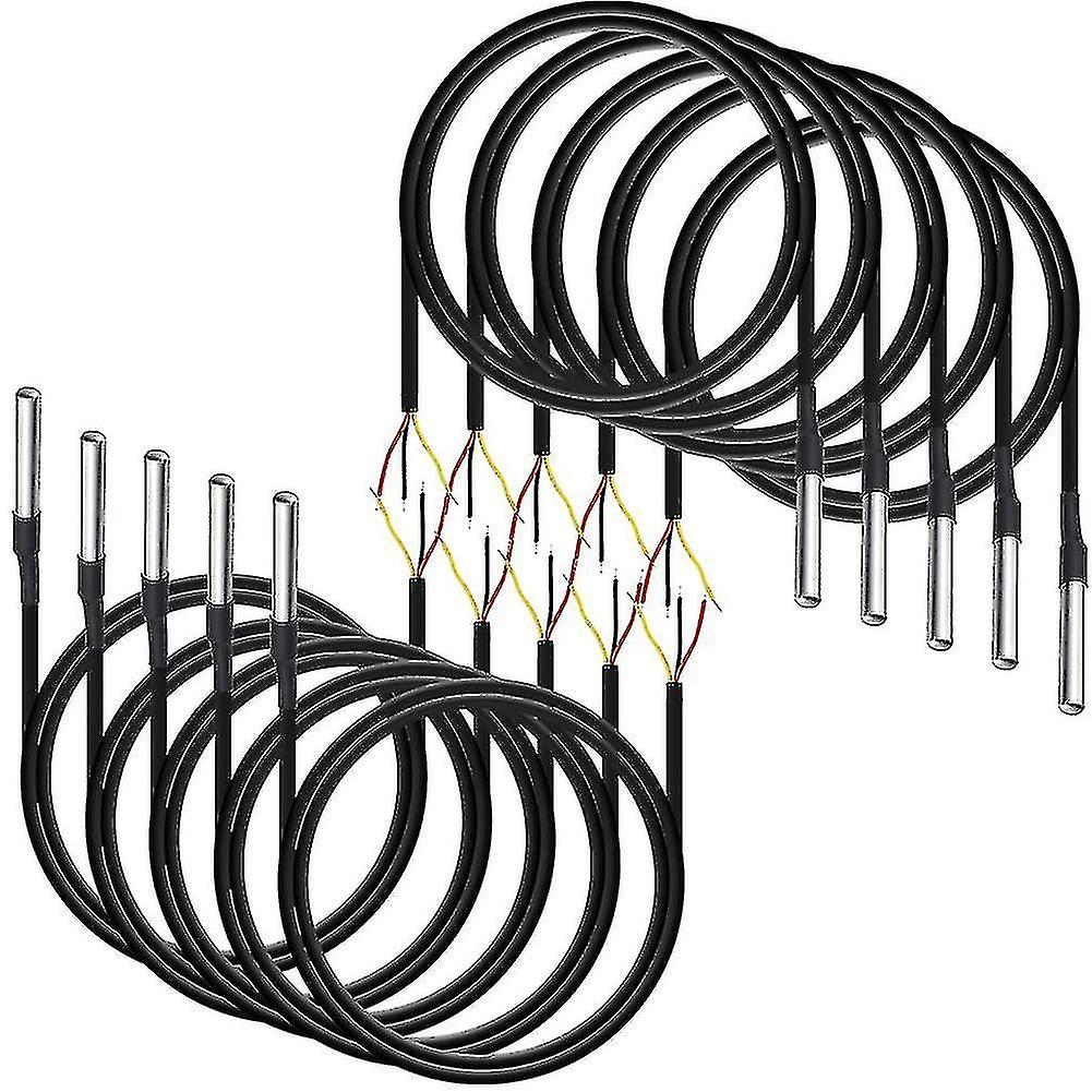 10pcs Waterproof Ds18b20 Temperature Sensor, Digital Temperature Thermal Cable Temperature (-55- +-dwdz