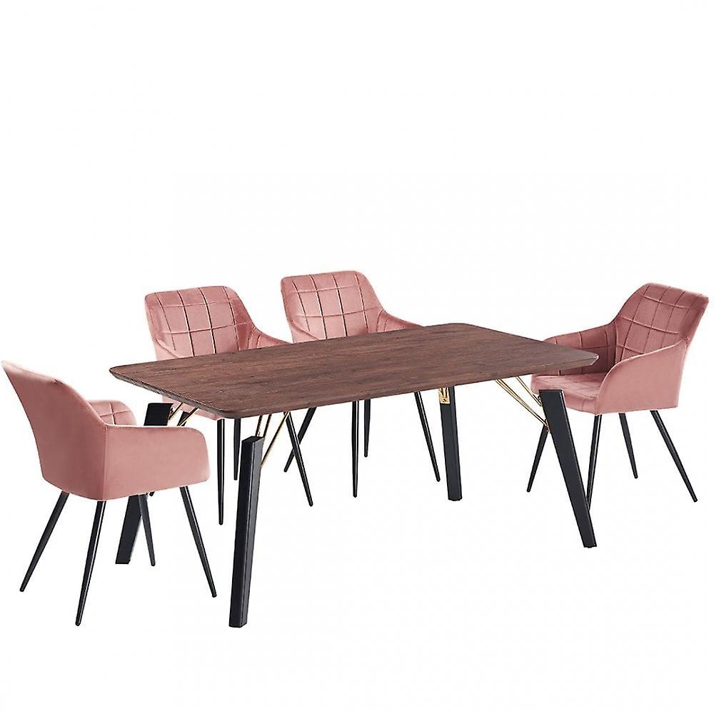 Cambrils Cosmo Lux Dining Set - A Dinette Table & 4 Modern Chairs