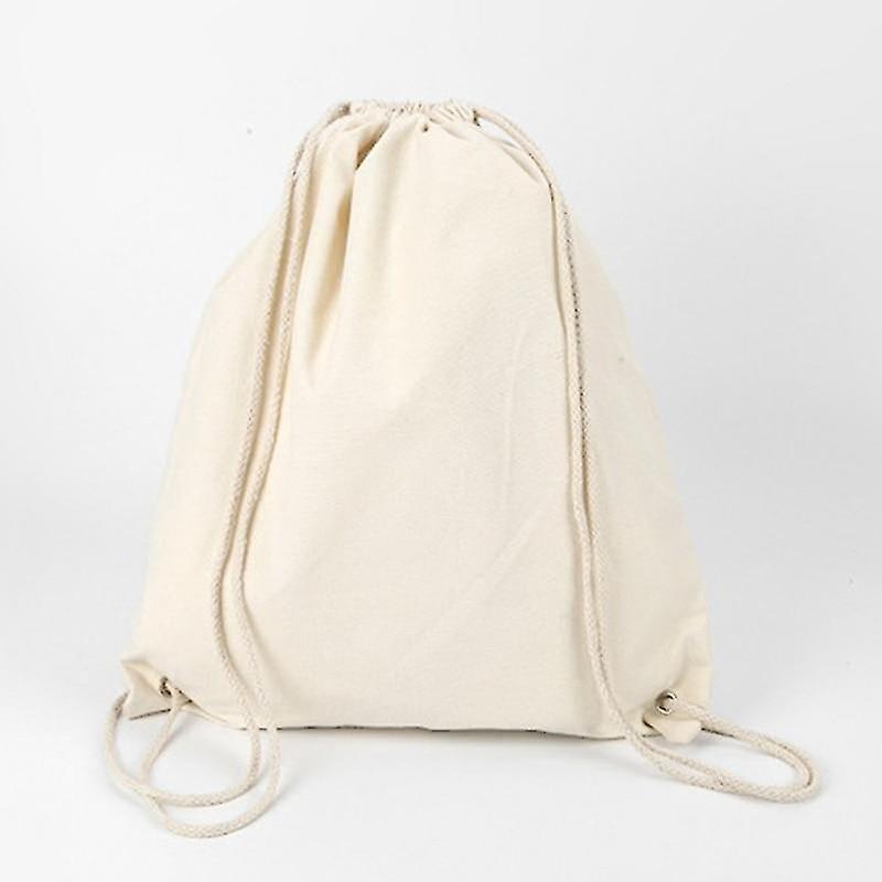 White Canvas Fashion Drawstring Lady Shopping bag