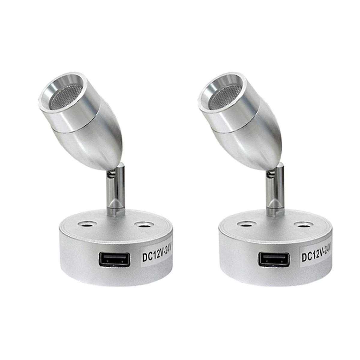 USB RV Lights Interior Reading Lamp LED Bedside Lamp 3W RV Wall Sconce Light Fixtures Rotatable Spo