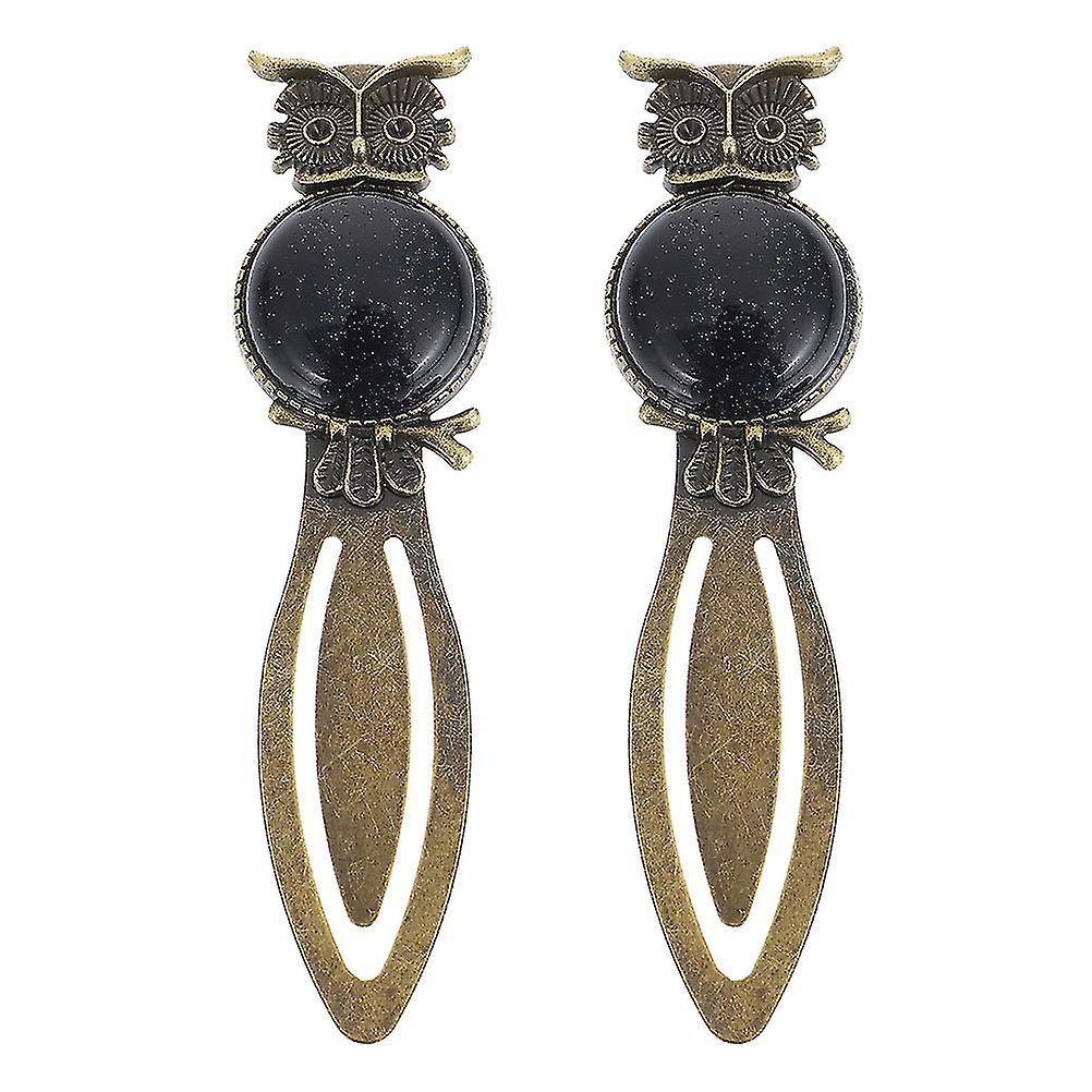 2ピースフクロウの形をしたしおり亜鉛合金フクロウのしおり装飾的なしおりブックデコレーション