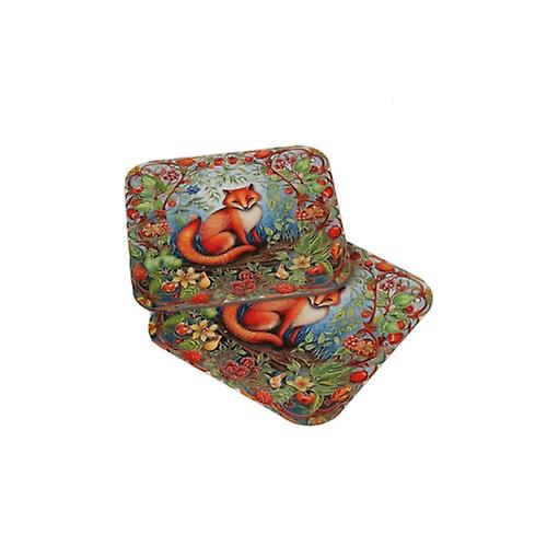 Ethnic Folk Ornament Printed Wood Coaster Set