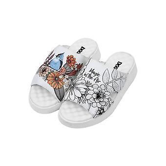 Women Vegan Leather Black Slippers - DonT Give Up Design