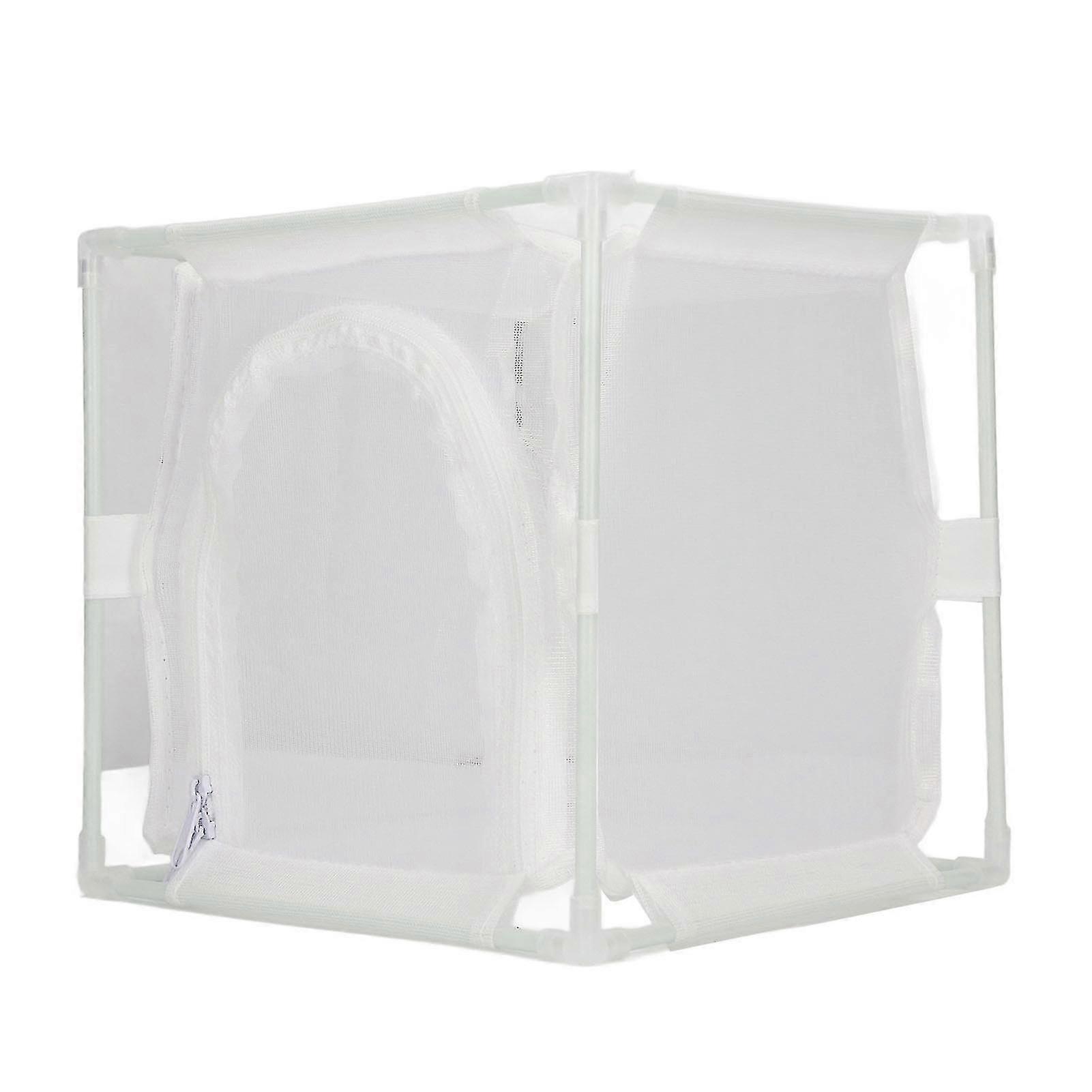 White PVC Mesh Reusable Butterfly Habitat Incubator Box - Insect Observation Cage