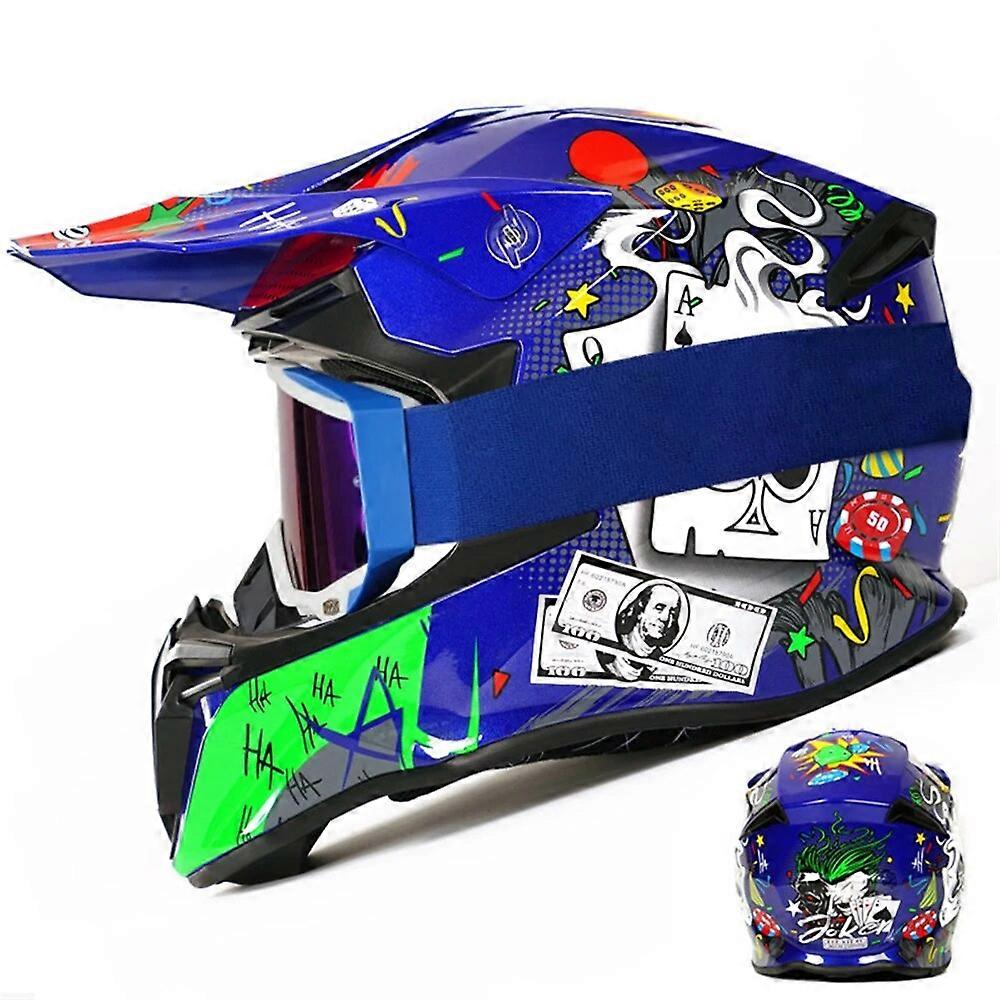 Casque de moto tout-terrain avec lunettes de protection, pour descente, course sur route, VTT, motocross, sécurité