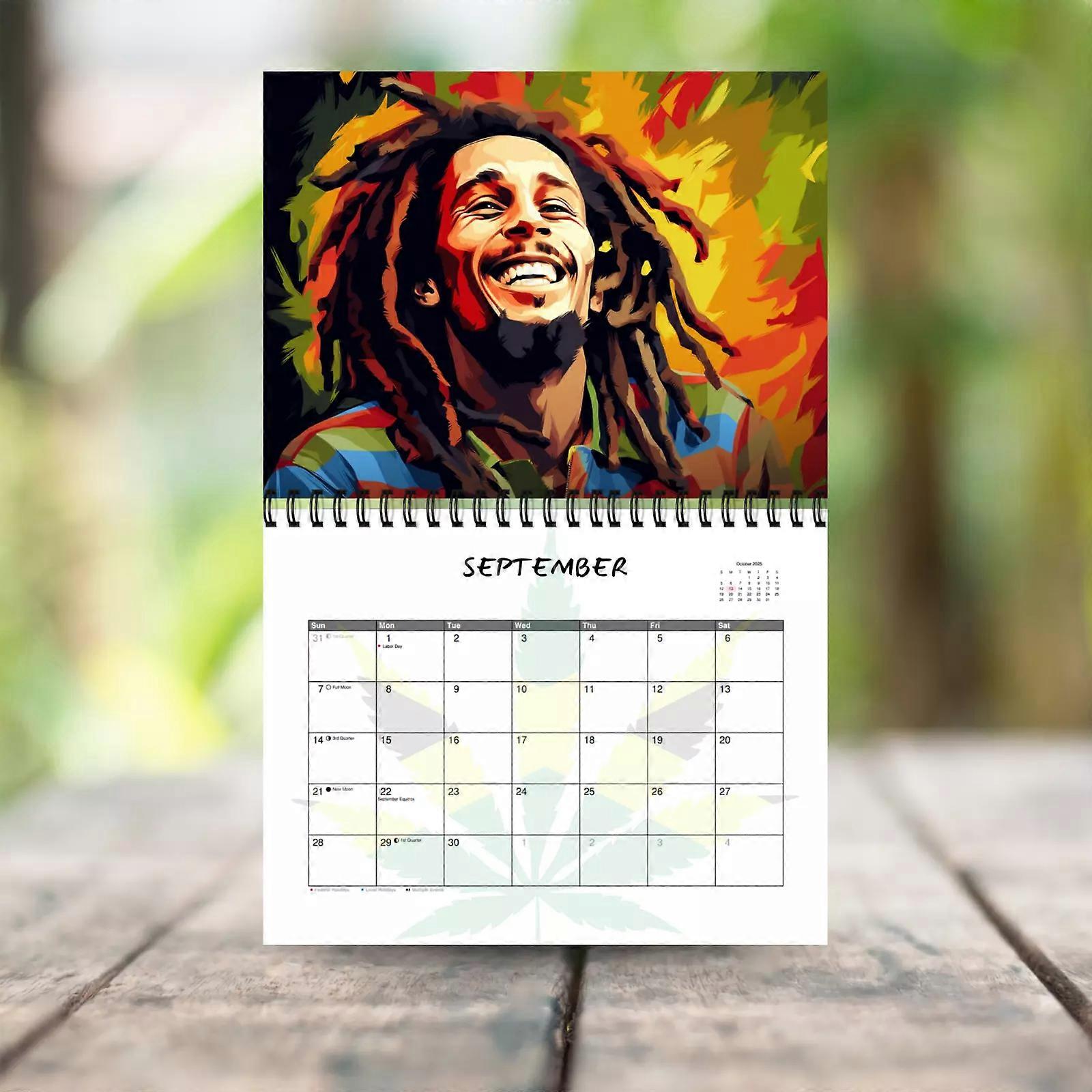 2025 Bob Marley Calendar 12 Month Calendar Spiral Calendar Wall