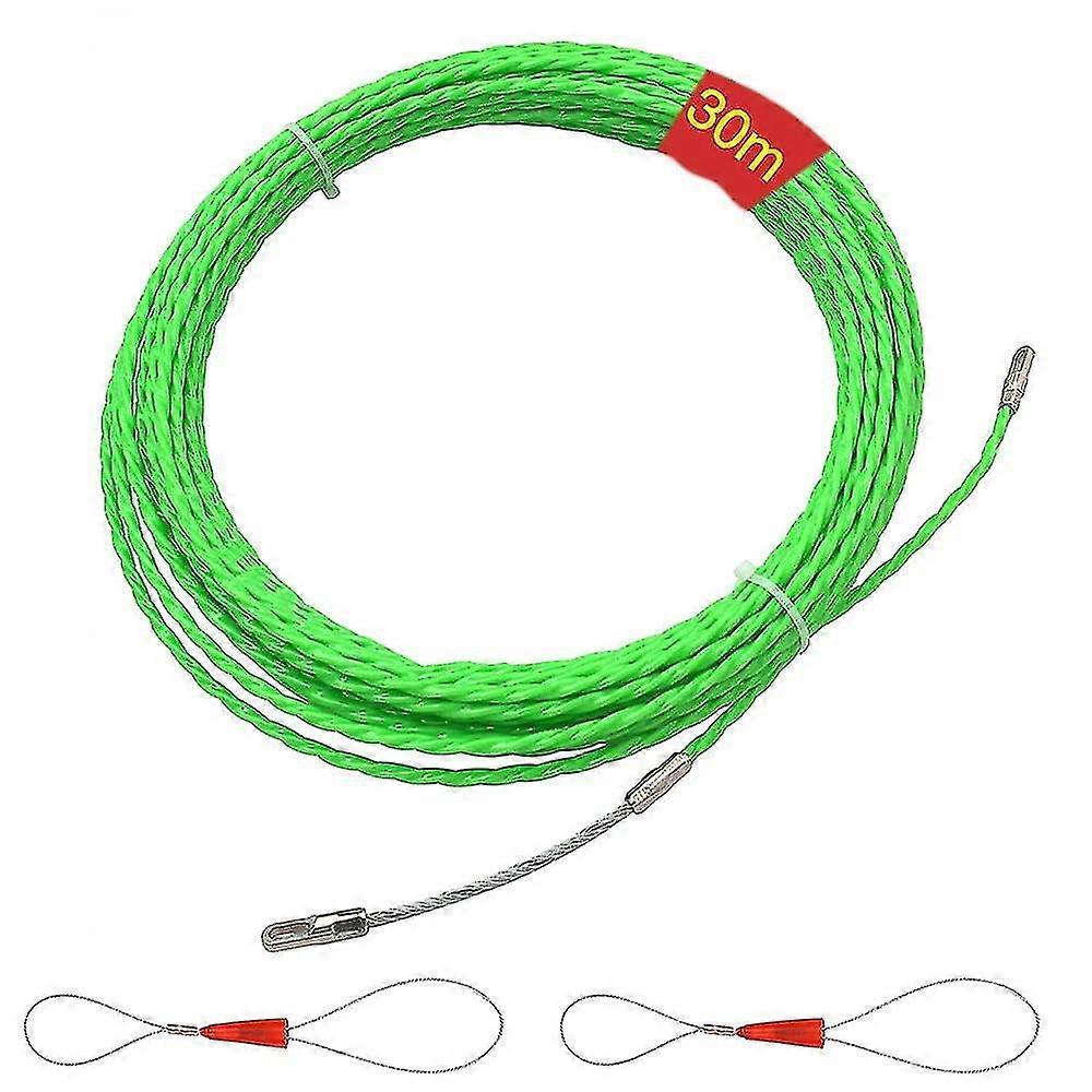 Cable Pull-in Aid 20 M, Cable Pull-in Aid, With 2 Guide Springs, Pull-in Spring, Cable Pull-in Aid, Pull-in Spring Pull-in Tape (green)