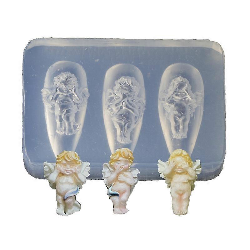 DIY handgemachtes Netz Roter Engel Barock Amor Zauberstab Nagelschmuck Silikon Form