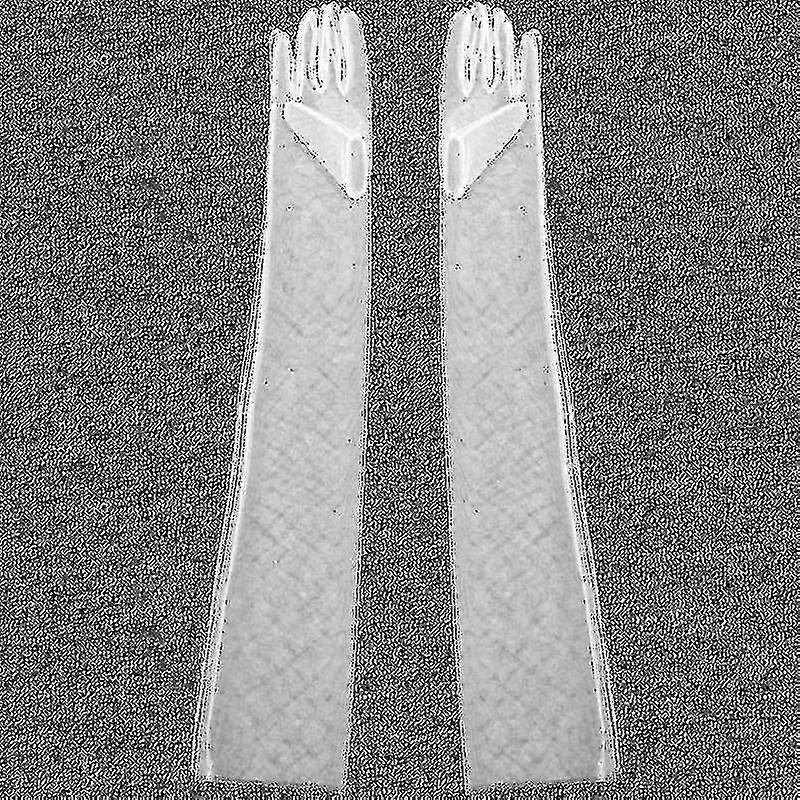 Long Sheer Tüll Handschuhe Ultra Thin Fäustlinge Braut Ellbogenhandschuh