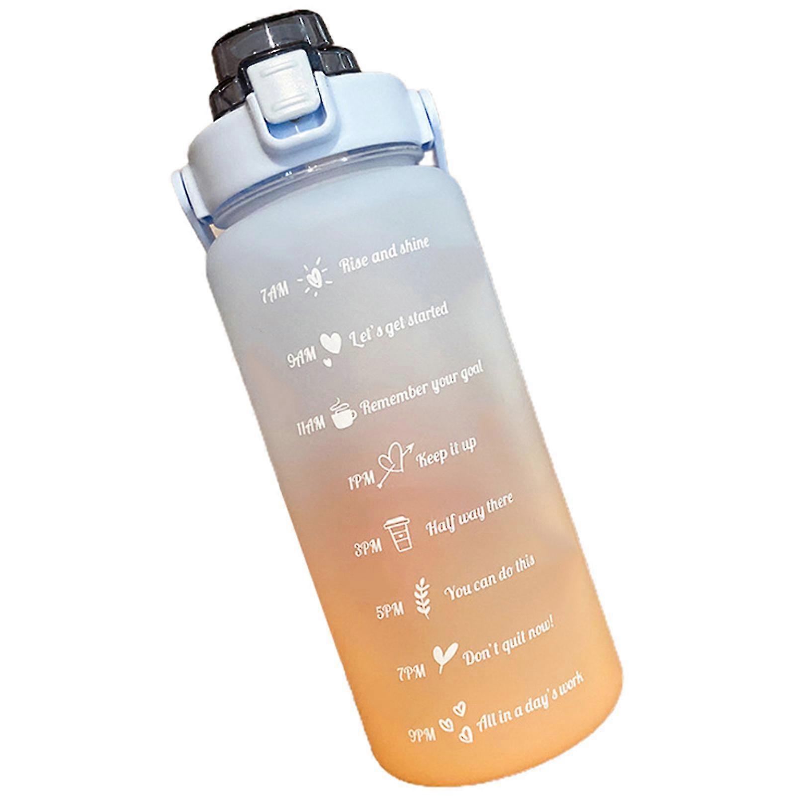 70oz Sports Bottle With Time Marker 2000ml Scale Water Bottle With Flip Top Lid