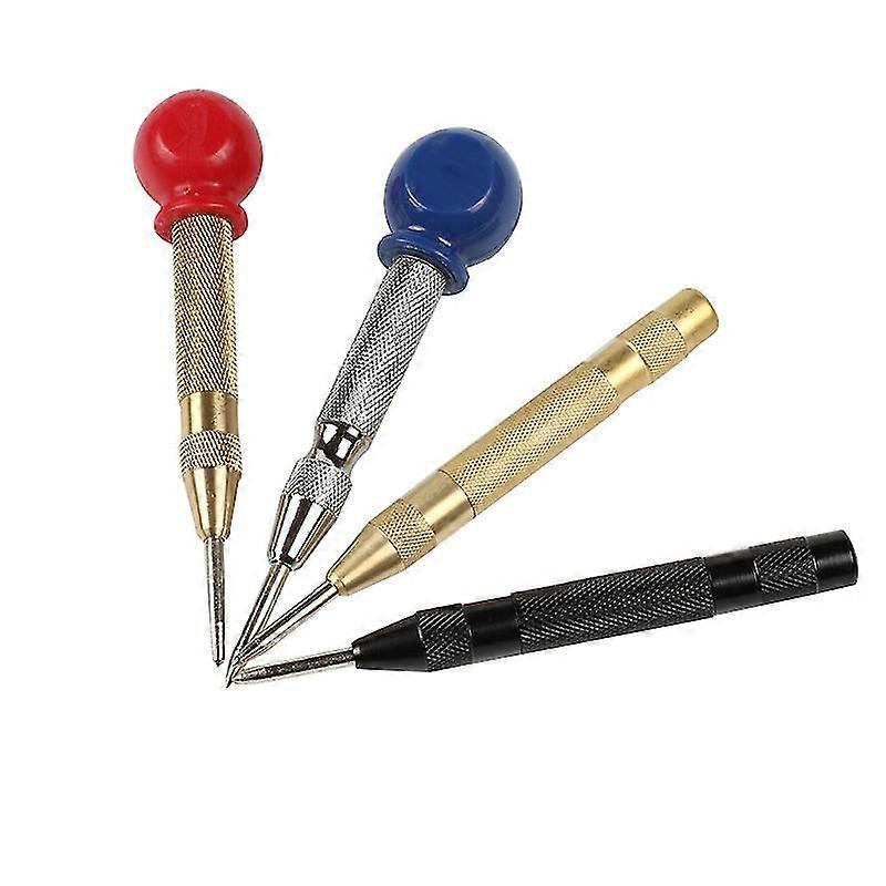 4 Pcs Automatic Spring Steel Center Punch Tool, 5 Inch Brass Grinding Hand Tool