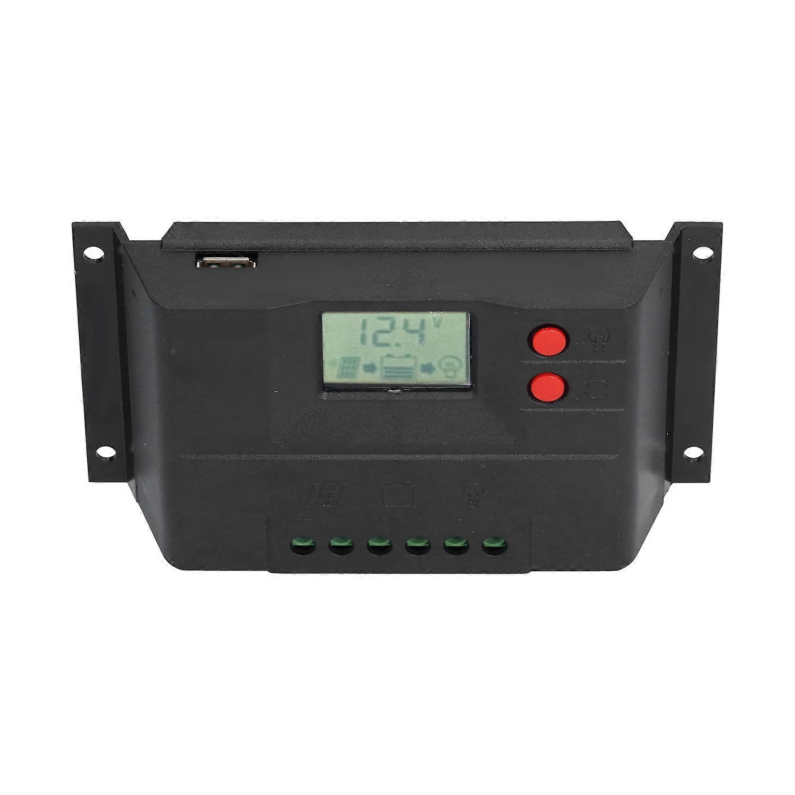 Solar Charge Controller 12V 24V Automatic Durable Circuit Protection LCD Solar Controller for Home Use10A