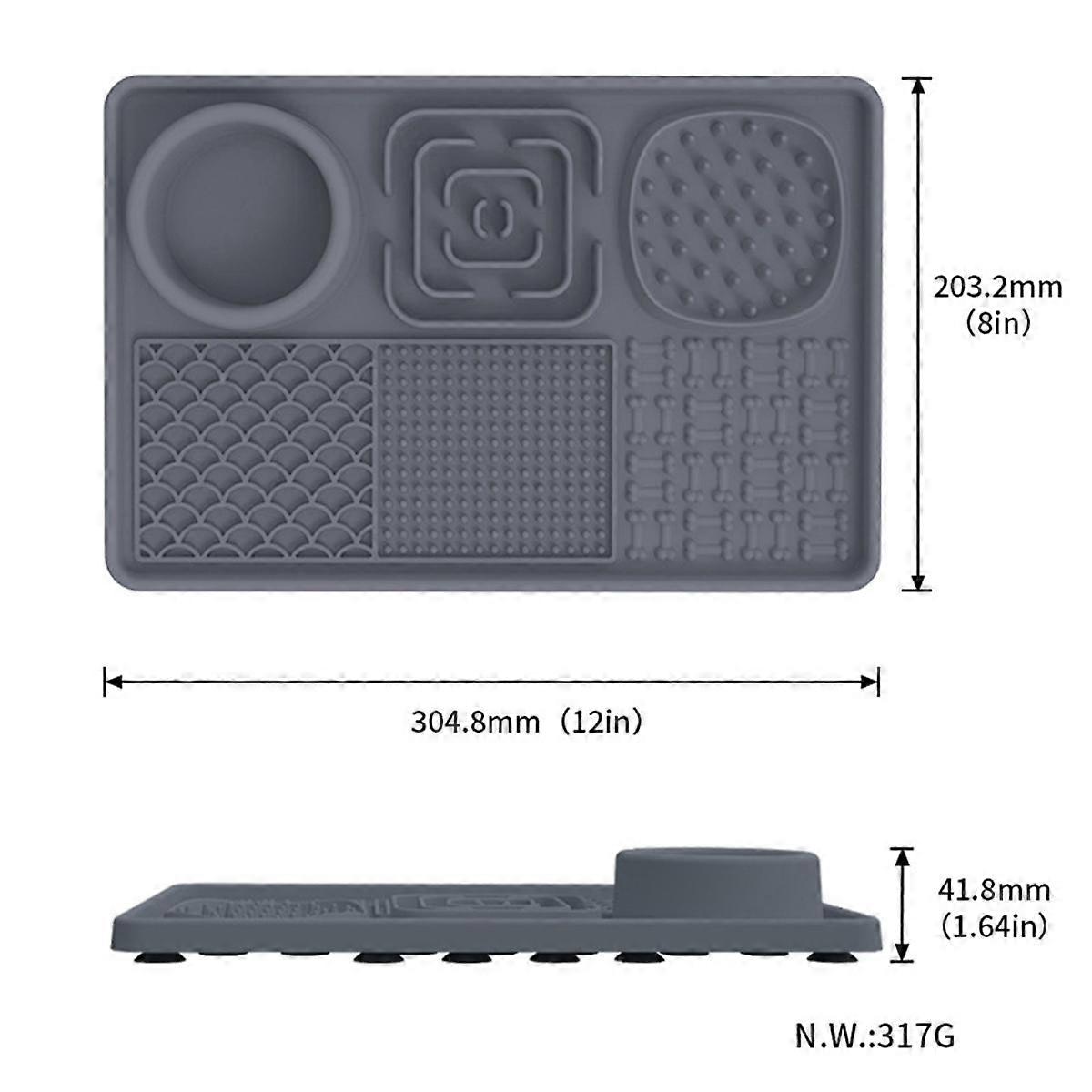 -Specific Licking Mat Slow Feeder Bowl,Advanced Slow Food Bowl with Suction Cups, Used to Relieve Dog Anxiety-E