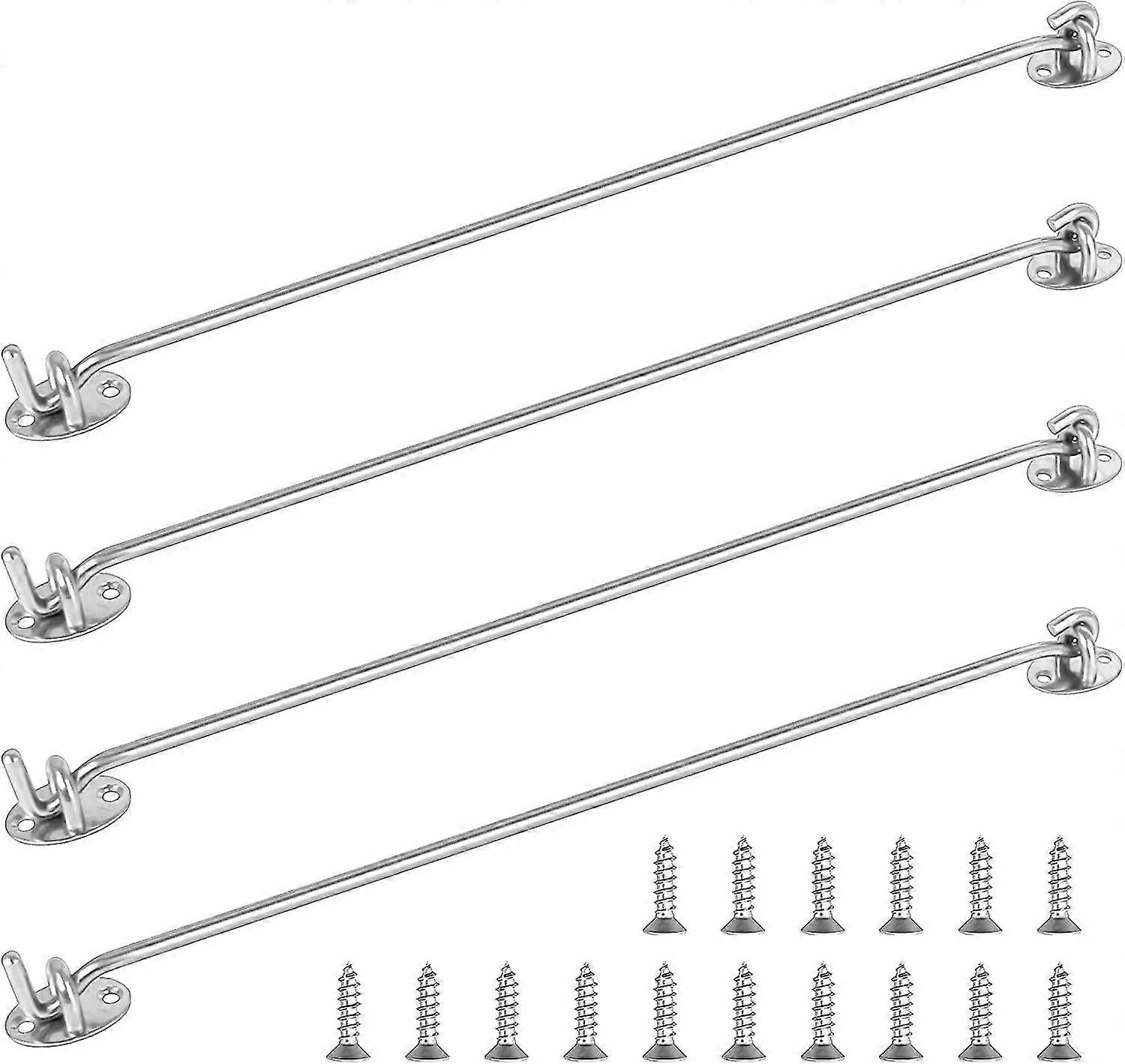 4 Pcs Storm Hook Wind Hook 16 Inch Stainless Steel Cabin Hook Solid For Window