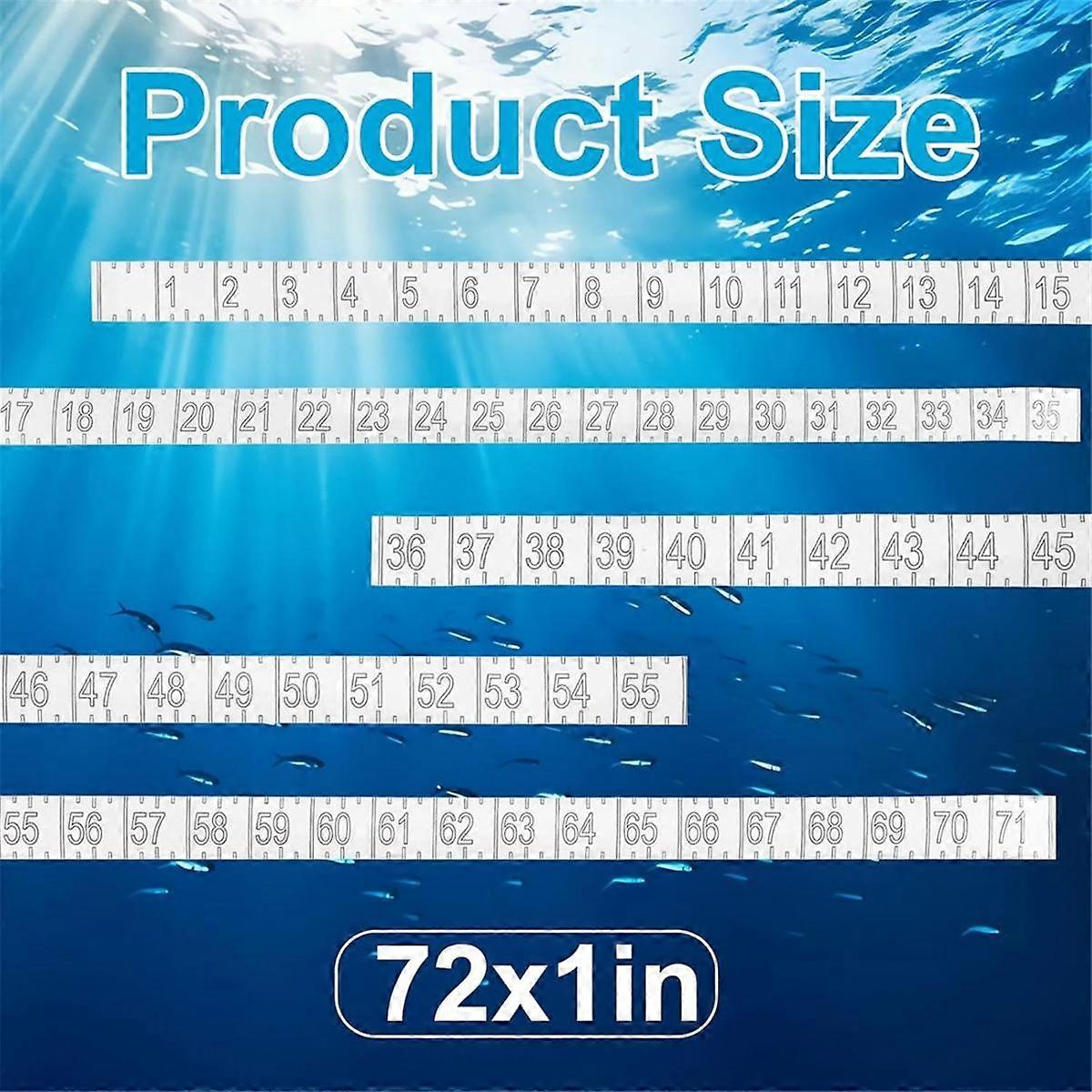 72 Inch Fish Measuring Tape Waterproof Fish Ruler Sticker Decal Clear ...