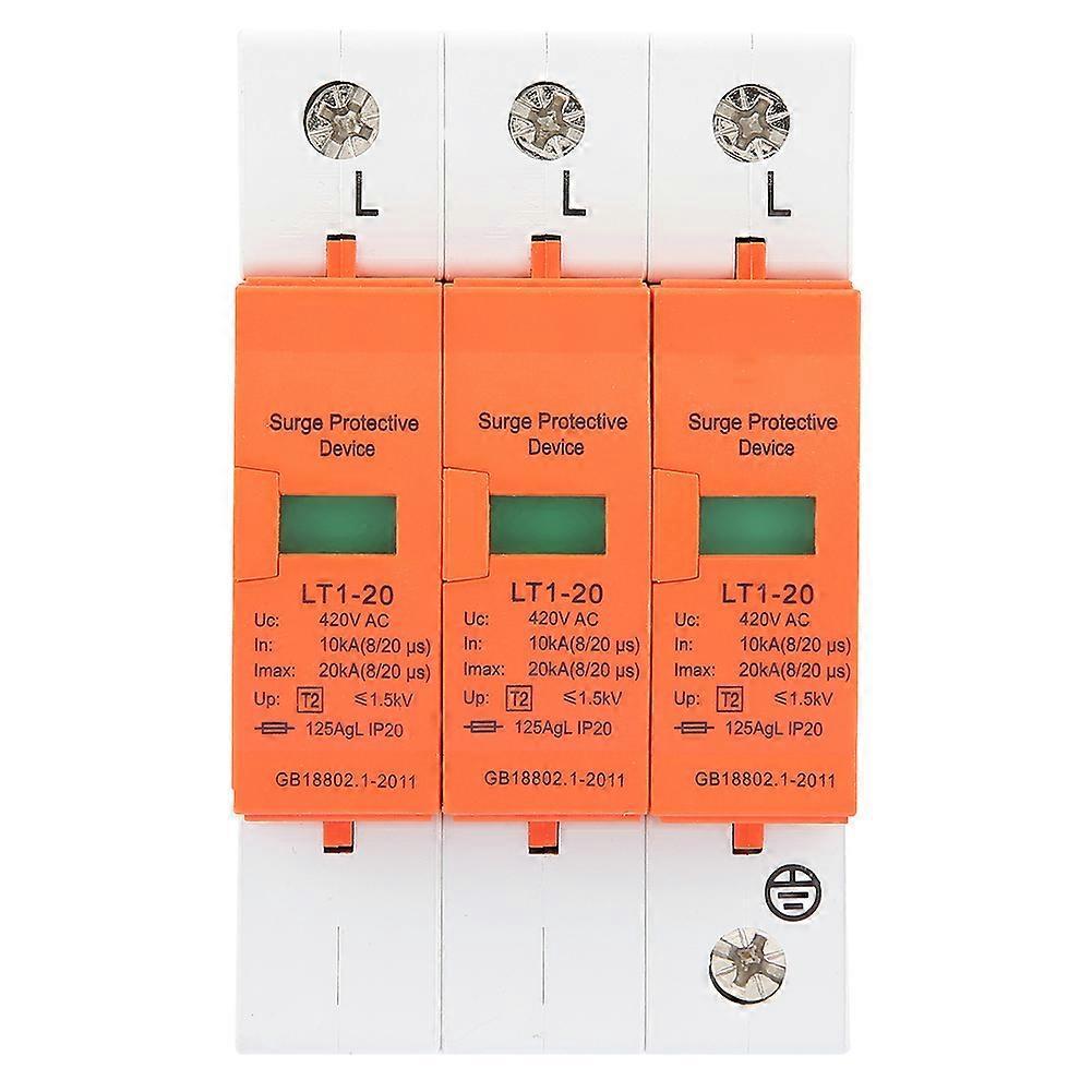 3P 10kA~20kA 420V AC House Surge Protective Low voltage Arrester Device NO.8168