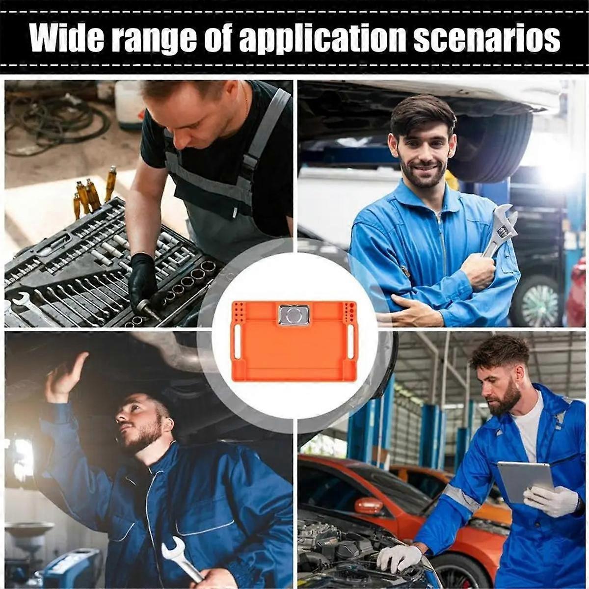 Silicone Tool Holder Tray Silicone Tool Holder Multi-Purpose Mat Repair Storage Segmented Mechanics Storage Orange
