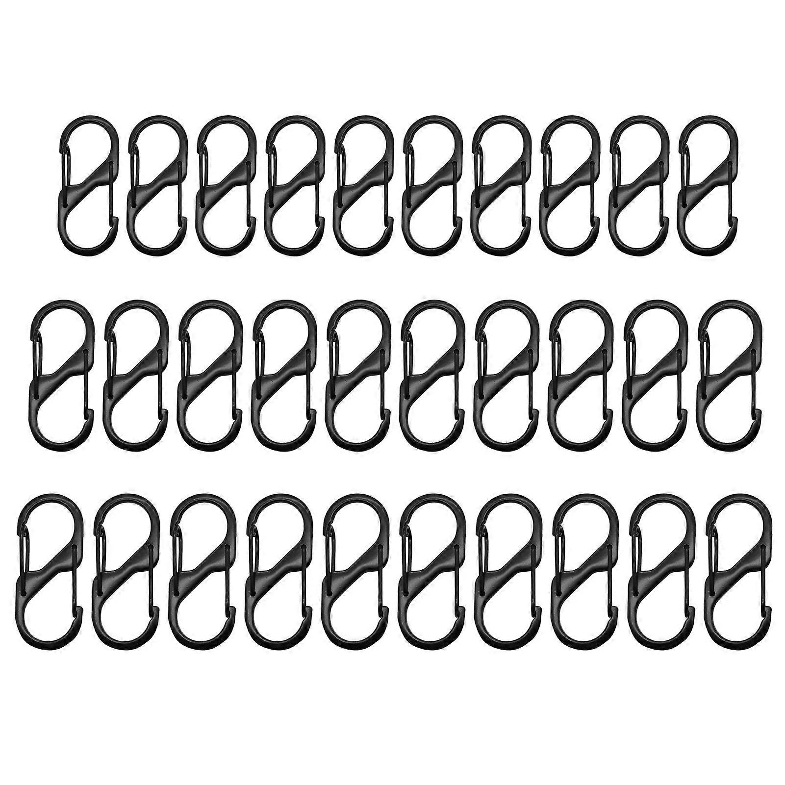 30Pcs S-Shaped Carabiners Small Alloy Snap Hooks Portable Keychain Clip Tiny Clip Attachment Carabiners Camping Gear