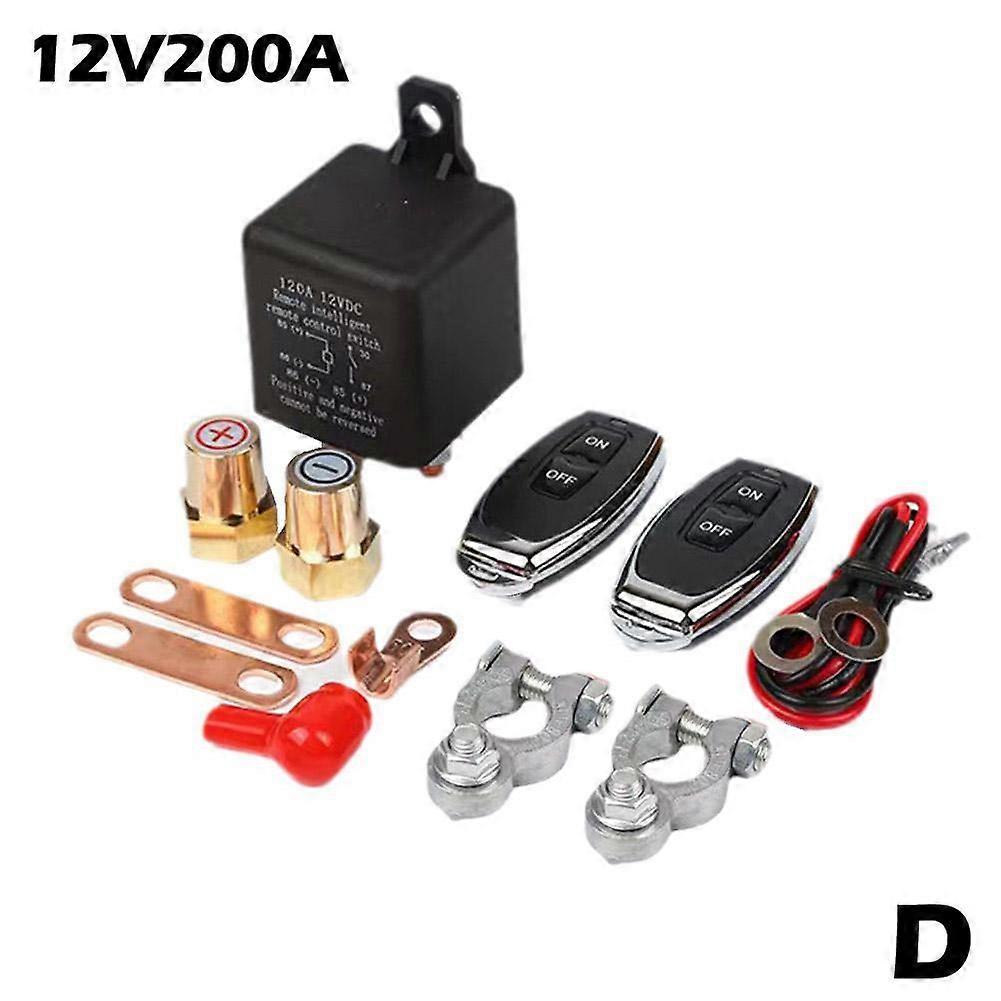 Car Remote Battery Disconnect Switch 12V 200A Car Kill Switch Anti-Theft Remote Control Switch With Remote Control Relay Fobs