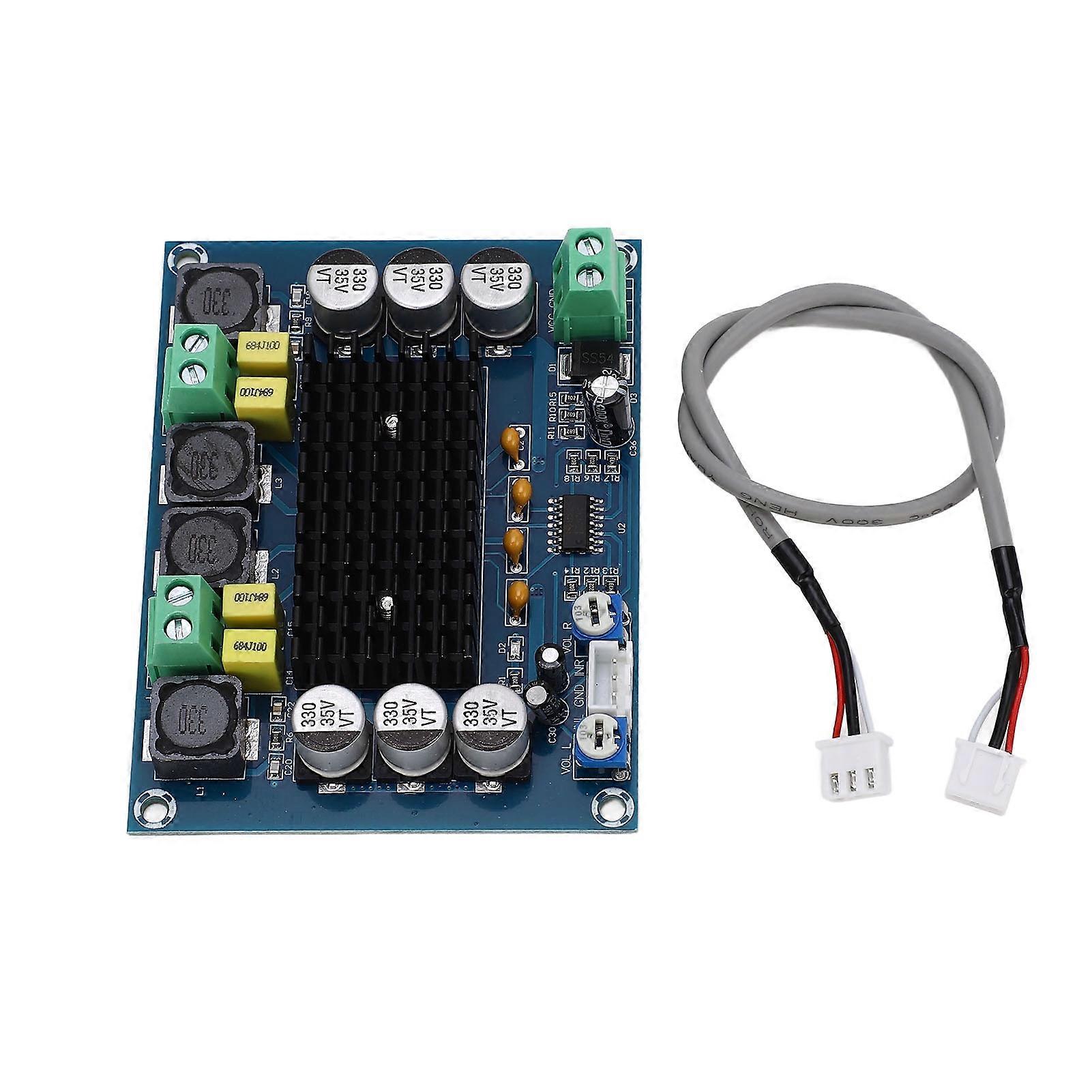 Digital Power Amplifier Board Dual Channel Audio Amplification Module with Cable 2x120W XHM543