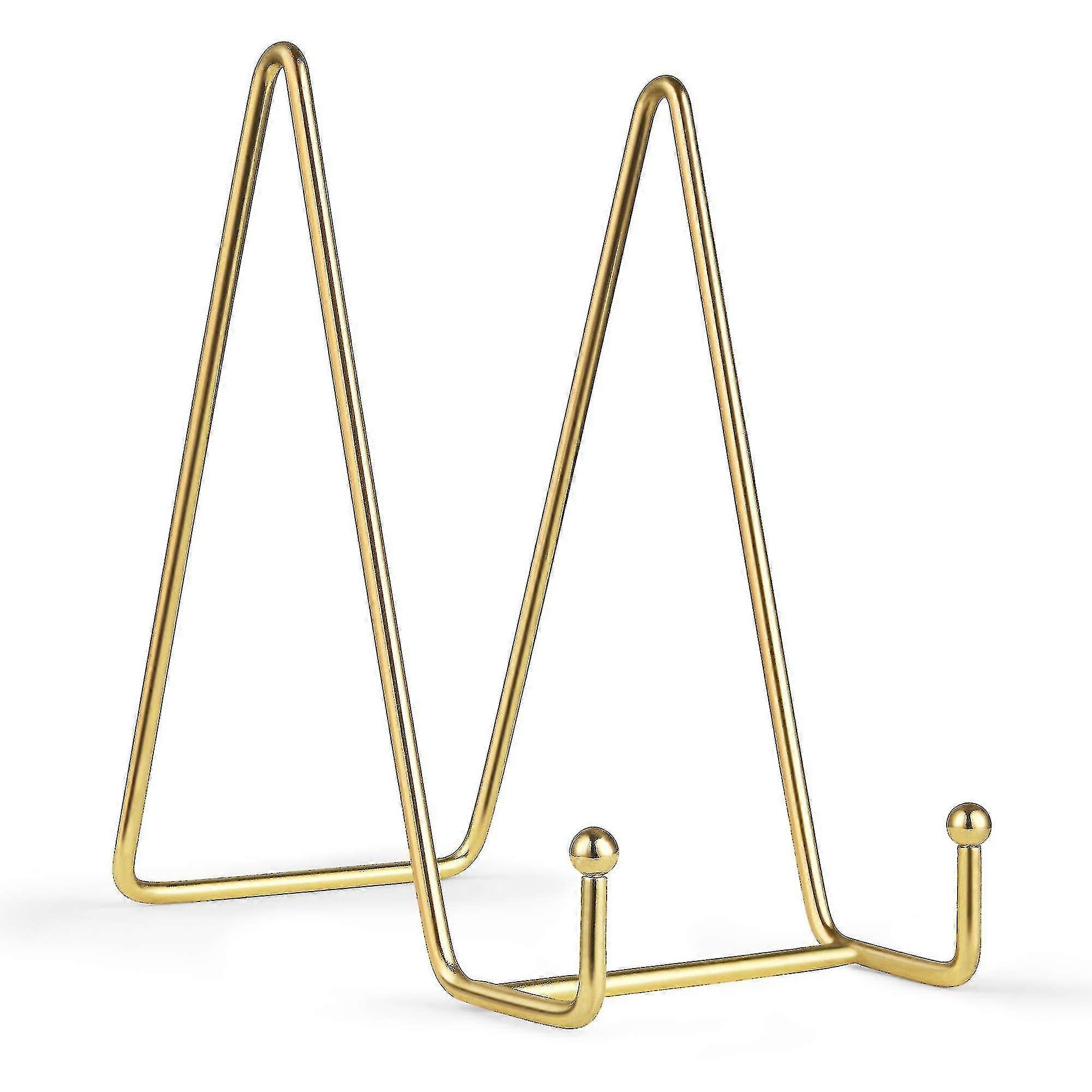 2pcs 6 Inch Display Stands For Plate- Gold Iron Easel Plate Holder Display Stands Metal Frame Holders For Photo, Pictures