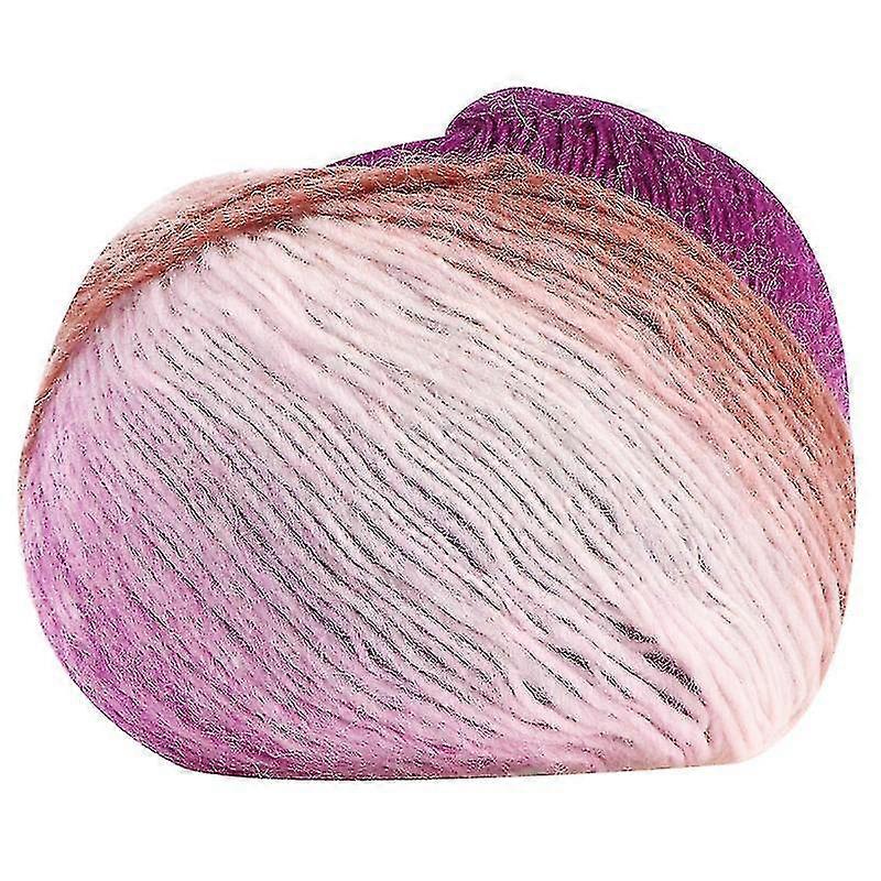 1 Roll Color Segment Dyed Cotton Polyester Yarn Hand Crocheted Scarf Hat Shawl Line Material Yarn For Hand Knitting Diy Sweater Blanket Costume (viole