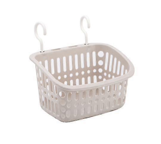 Multifunctional And Stackable Hanging Type Washing Bathroom Storage Basket With Hook Gray White-22*16*19.5cm Aespa