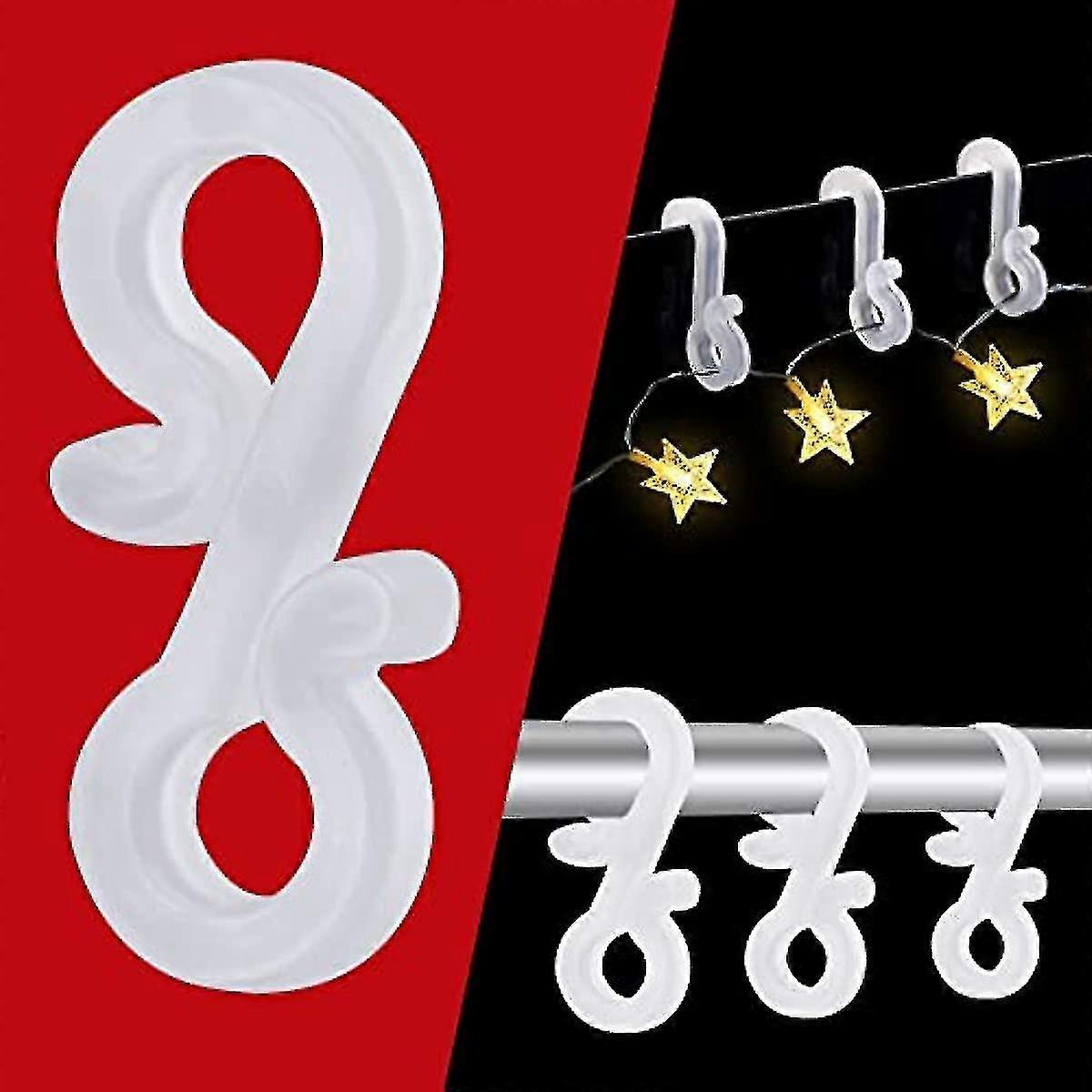 Gutter Hooks, 50 Pcs Gutter Clips For Christmas Lights Weatherproof Plastic Hooks S Clips Hanging Light Hooks Plastic Gutter Light Clips For Xmas Icic