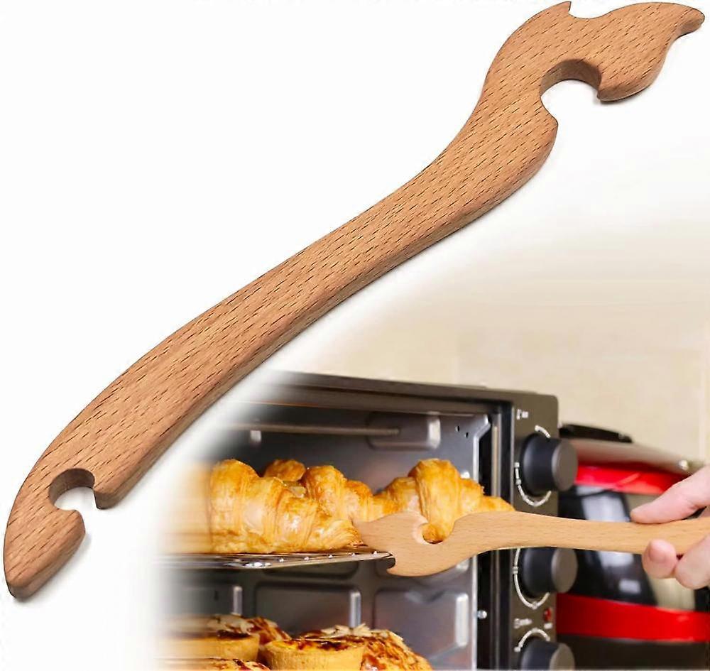 Oven Rack Puller, Wood Oven Rack Push Pull Tool, Prevent Scalding, Pull out Hot Racks Safely,28CM