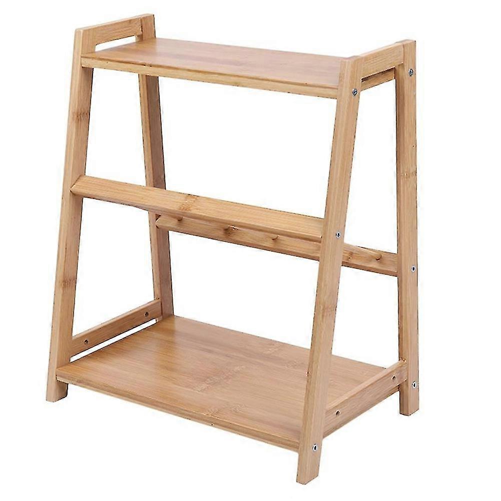 2 Layers Bamboo Storage Rack Kitchen Spice Jar Stand Seasoning Rack Desktop Organizer Shelf Home Ki