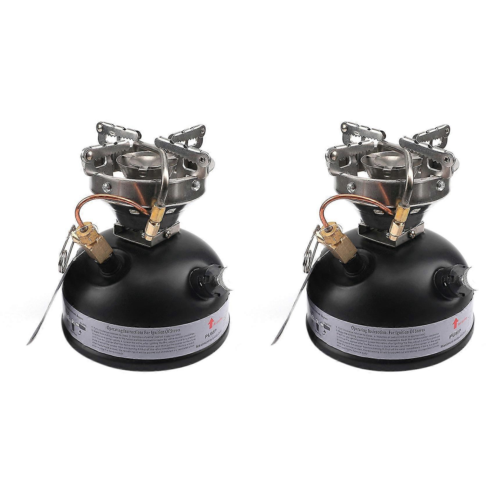 2xガソリンストーブポータブル屋外ストーブミニ液体燃料アルコールキャンプピクニックバーナーガソリンオイル