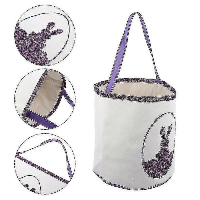 1pc Easter Candy Basket Lovely Rabbit Pattern Candy Bucket Handy Treat Bag