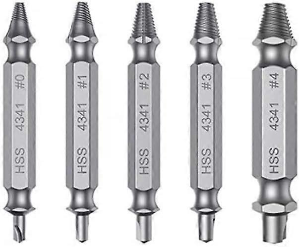 Set of 5 Double Head Damaged Screw Extractor - Screw Extractor - Hole Extra