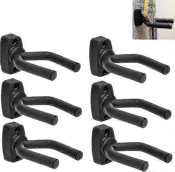 1/2/4/6-pack väggmonterad gitarrhängare, gitarrhängare väggkrok fäste hållare stativ svart display med skruvar passar alla storlekar gitarrer, bas, mandolin, B