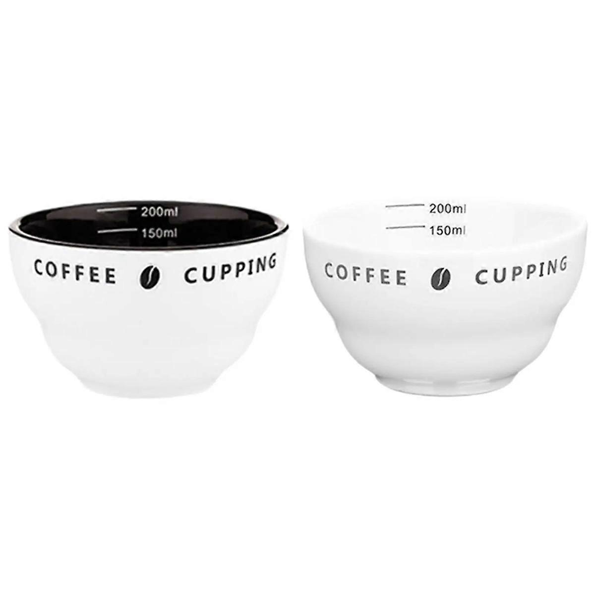Coffee Cup 200ml Measuring Cup Stackable with Scale Coffee Tasting Bowl Professional Ceramic Coffee