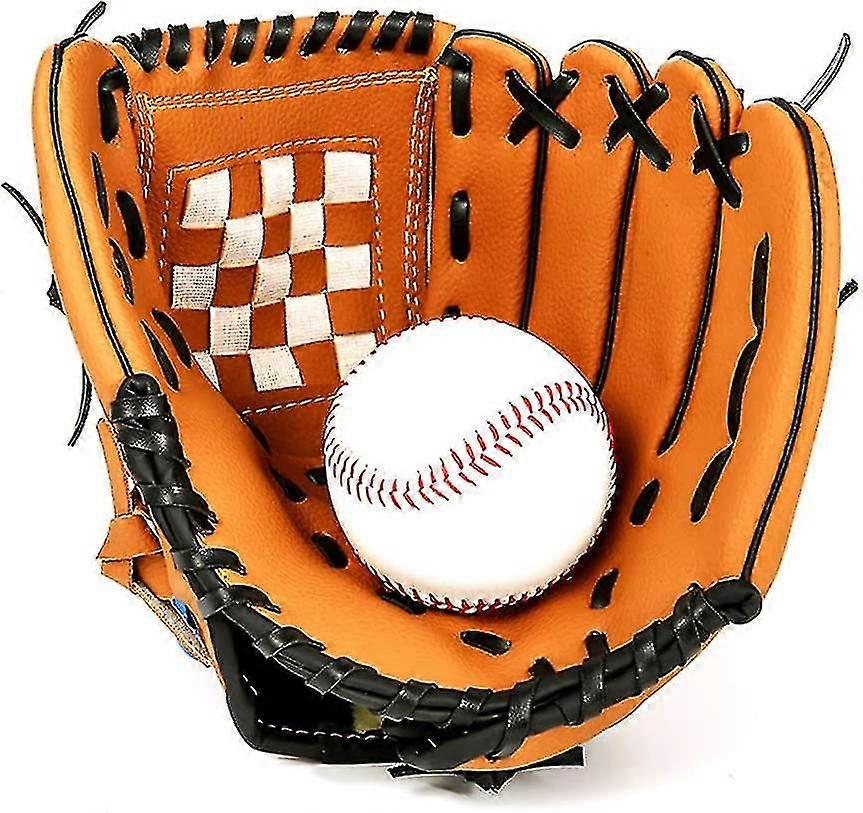 Baseball And Softball Pitcher Gloves For Kids Adult Left Hand Brown, Litchi Grain Thickened10.5 Inches