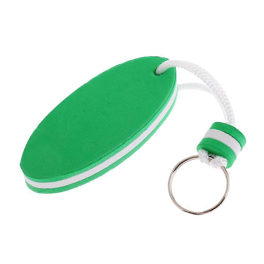 Oval Shaped EVA Foam Floating Key Ring Boat Keychain Green
