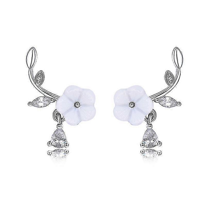 925 Sterling Silver Leaf Wrap Stud Earrings