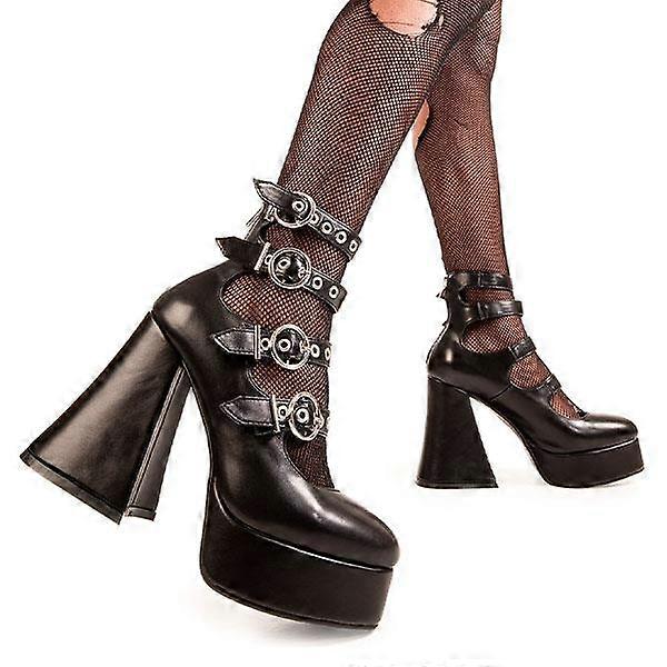 Lamoda Interstellar Platform Heels - LMF 1704 - BlackPU - UK7