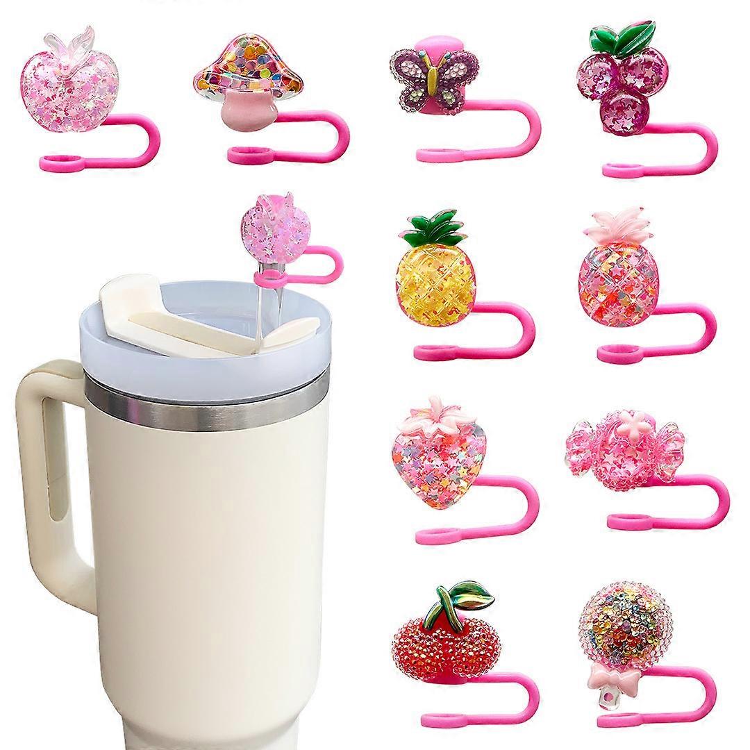 10 Pcs Stanley Straw Covers Silicone Straw Topper 0.4in Dust Proof Straw Cover Cap for Stanley Cup Accessories