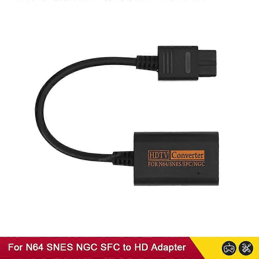 For N64 to HDMI-Compatible HDTV Converter Cable Adapter for N64/Gamecube/SNES/GC Plug Play Full Digital 720P No External Power