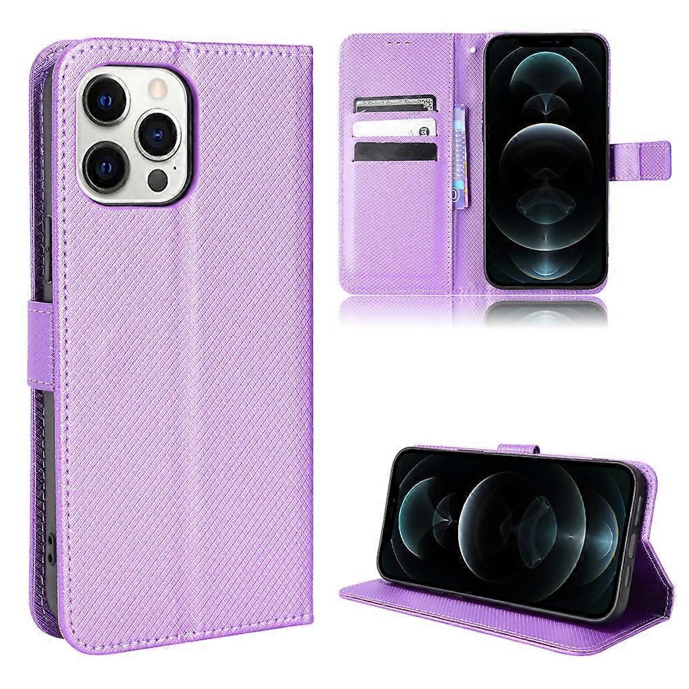 Compatible with iPhone 12 Pro Max Wallet Case Diamond Pattern Pu Leather Cover With Magnetic Closure Card Slots